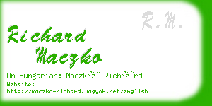 richard maczko business card