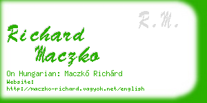 richard maczko business card